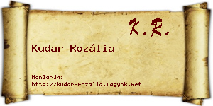 Kudar Rozália névjegykártya