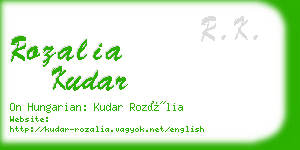 rozalia kudar business card